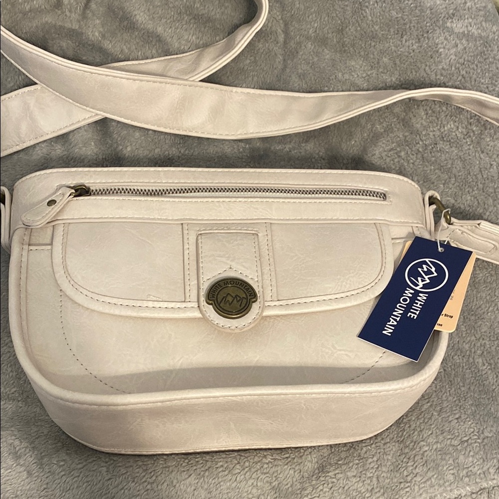 White Mountain Cream Crossbody Bag with Adjustable Strap